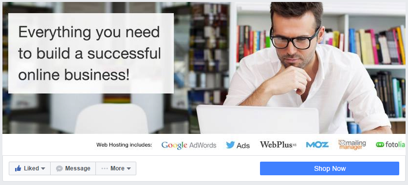 Facebook cover page example