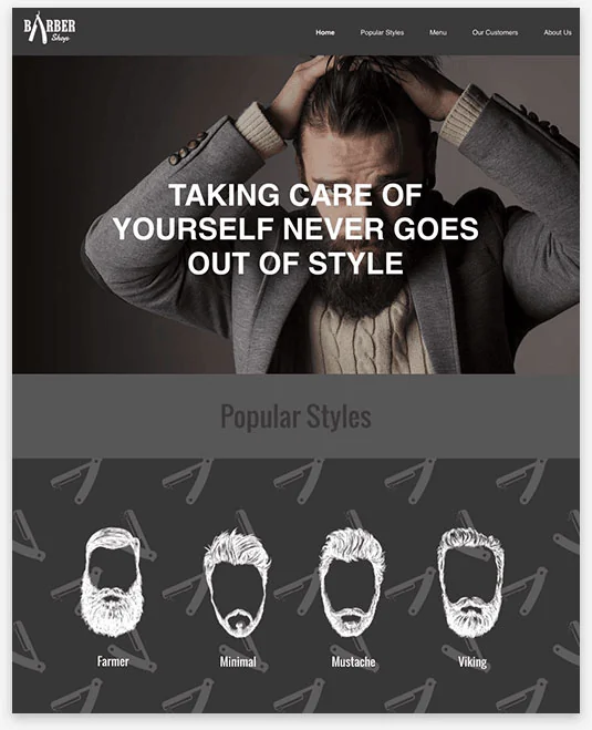 Barber Shop Instantsite Theme