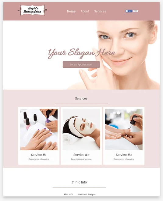 Beautician Instantsite Theme