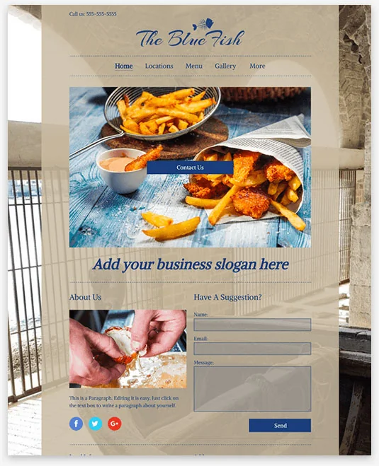 Blue Fish Instantsite Theme