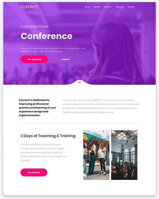 Corporate Event Instantsite Theme