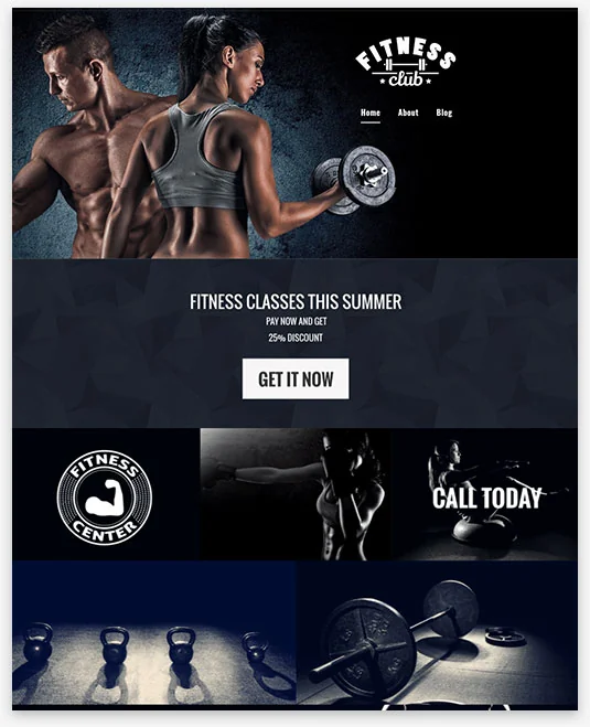 Fitness Club Instantsite Theme