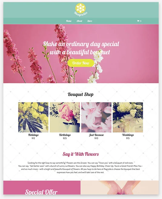 Florist Instantsite Theme