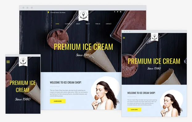 Ice Cream Instantsite Theme