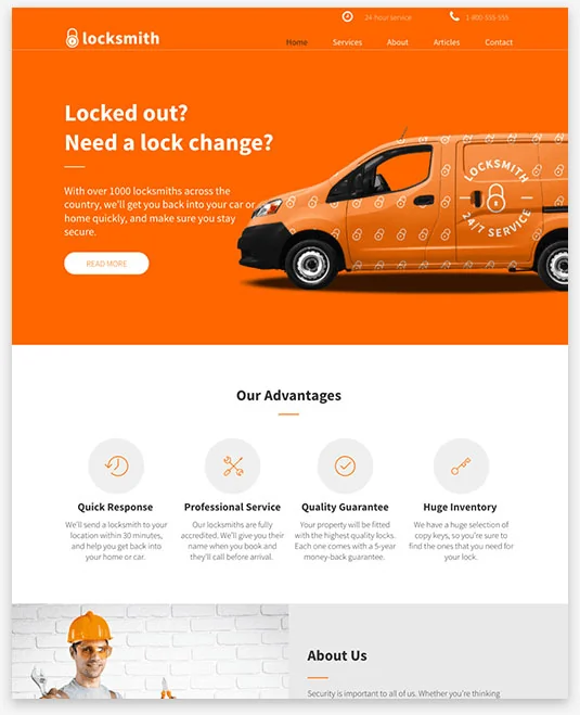 Locksmith Instantsite Theme