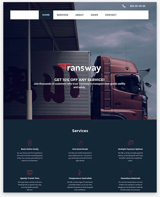 Logistics Instantsite Theme