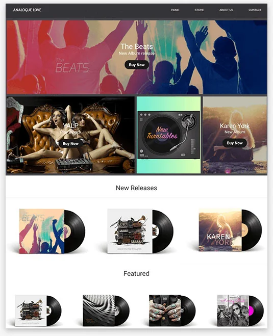 Record Store Instantsite Theme