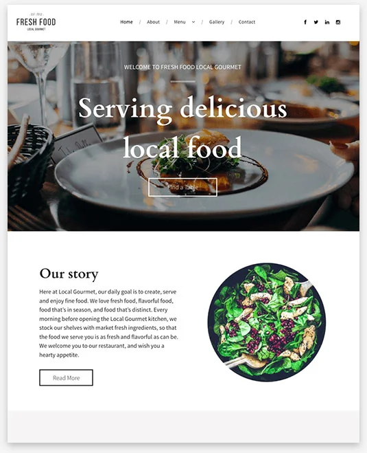 Restaurant Instantsite Theme