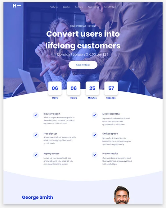 Webinar Instantsite Theme