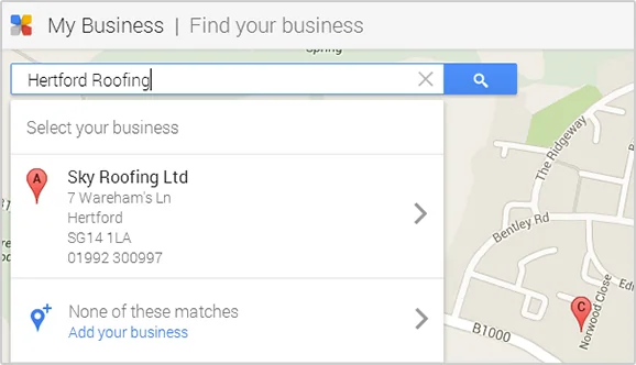 Google my business find