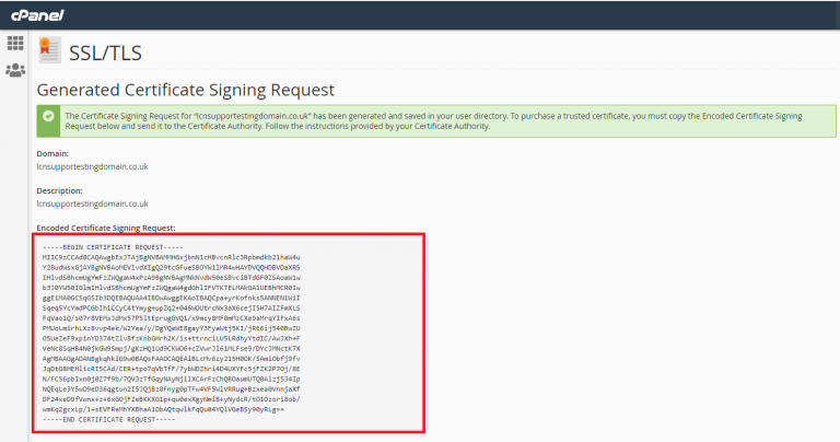 Generate A CSR For Your SSL Certificate In CPanel - Customer Support ...
